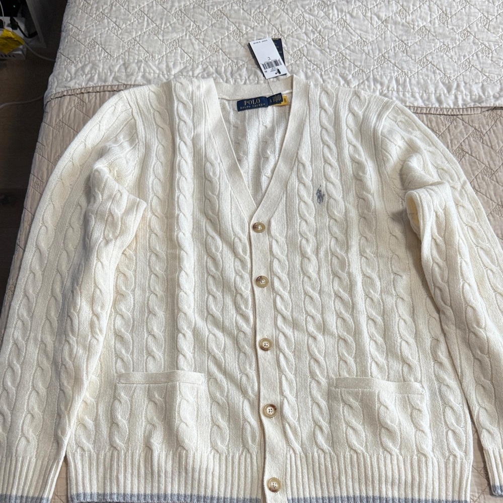 Polo by Ralph Lauren Ivory Cable Knit Cardigan